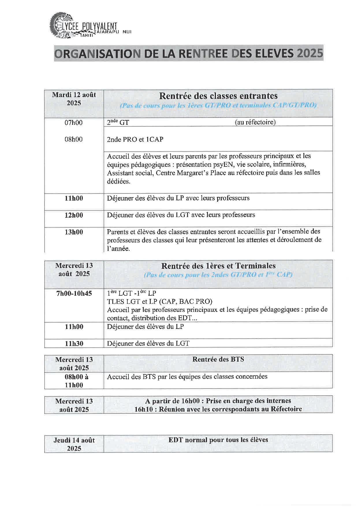 rentrée 2025